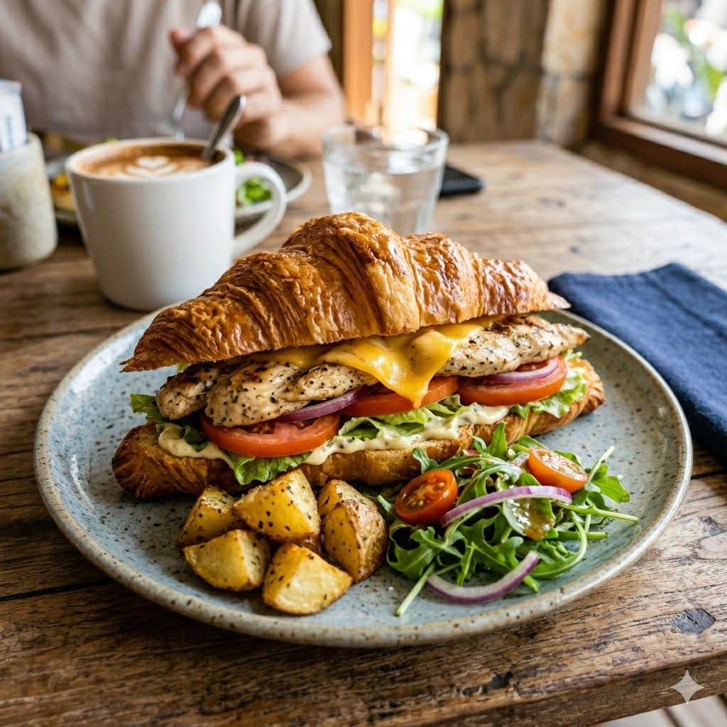 Croissant Sandwich Chicken dari Simetri Home Coffee Roasters